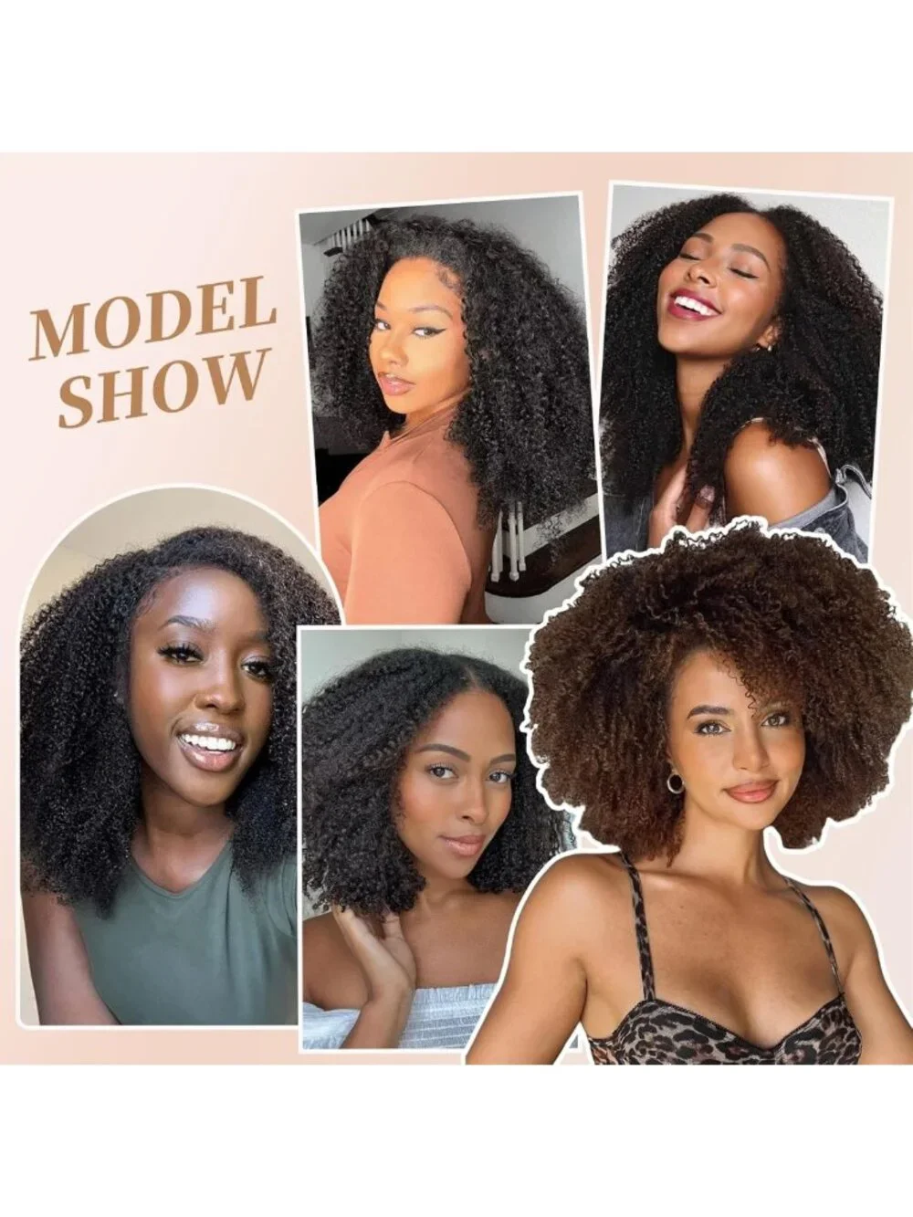 12-Inch Afro Kinky Curly Clip-Ins, Dark Brown Human Hair for 4C Texture, 8